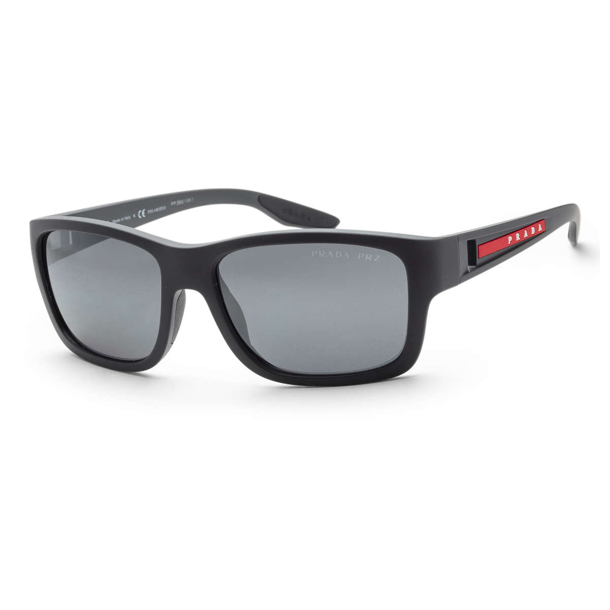Prada Men Linea Rossa 59mm Grey Rubber Sunglasses PS01WS-UFK07H-59